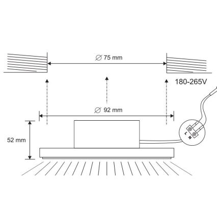 LED Łazienkowa oprawa wpuszczana LED/7W/230V 4000K czarna IP44