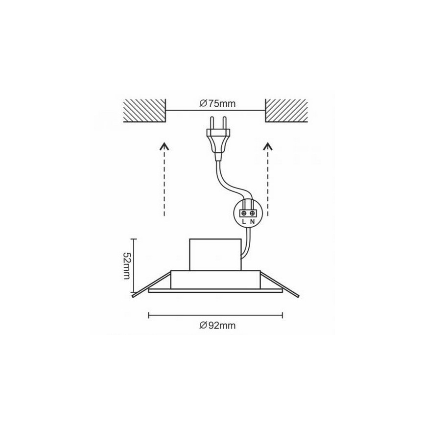 LED Łazienkowa oprawa wpuszczana LED/7W/230V 4000K srebrna IP44
