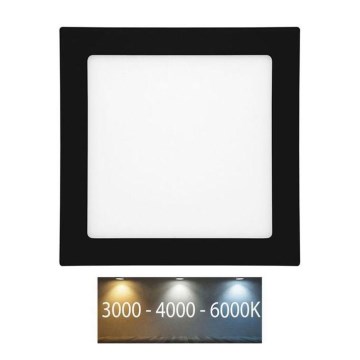 LED Łazienkowa oprawa wpuszczana RAFA LED/18W/230V 3000/4000/6000K 22x22 cm IP44 czarna