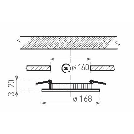 LED Łazienkowa oprawa wpuszczana VEGA LED/12W/230V 2800K śr. 16,8 cm IP44 śnieżna biel