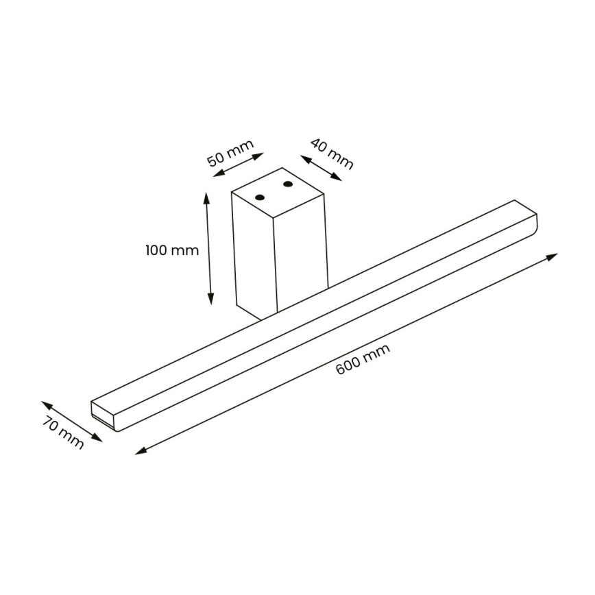 LED Łazienkowe oświetlenie lustra ARTEMIS LED/13,8W/230V 4000K 60 cm IP44 srebrne