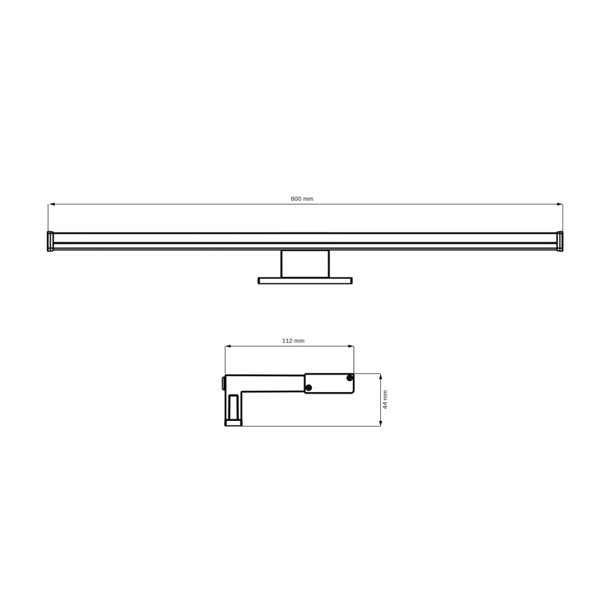 LED Łazienkowe oświetlenie lustra ELBA LED/12W/230V 4000K 60 cm IP44 czarny