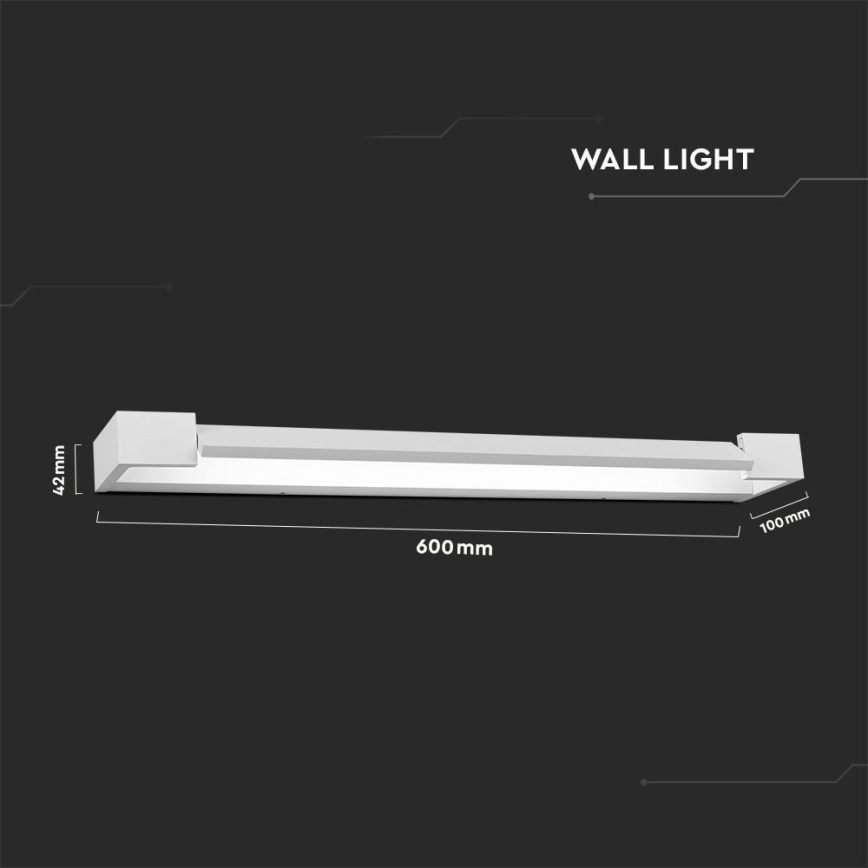 LED Łazienkowe oświetlenie lustra LED/16W/230V 3000K IP44 60 cm biały