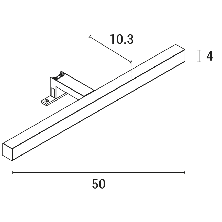 LED Łazienkowe oświetlenie lustra LED/7W/230V 4000K 50 cm IP44 chrom błyszczący