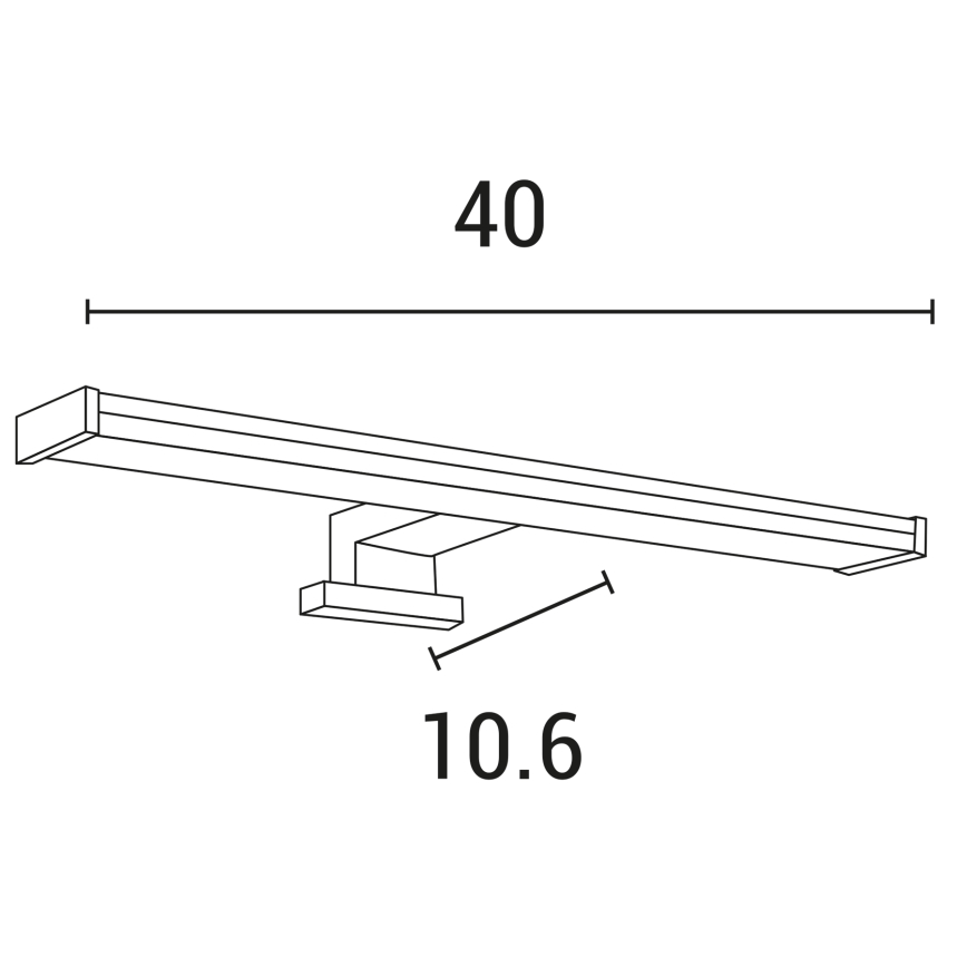 LED Łazienkowe oświetlenie lustra LED/8W/230V 3000K 40 cm IP44 chrom błyszczący