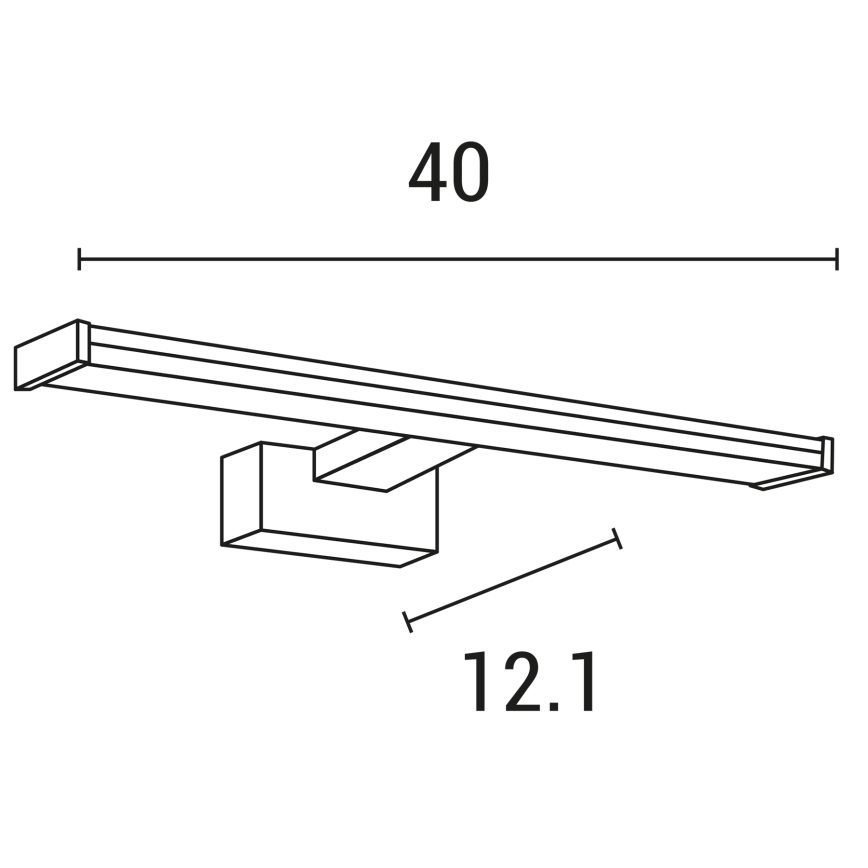 LED Łazienkowe oświetlenie lustra LED/8W/230V 3000K 40 cm IP44 chrom błyszczący