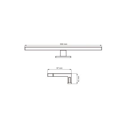LED Łazienkowe oświetlenie lustra MILOS LED/5W/230V 4000K 30 cm IP44 chrom błyszczący