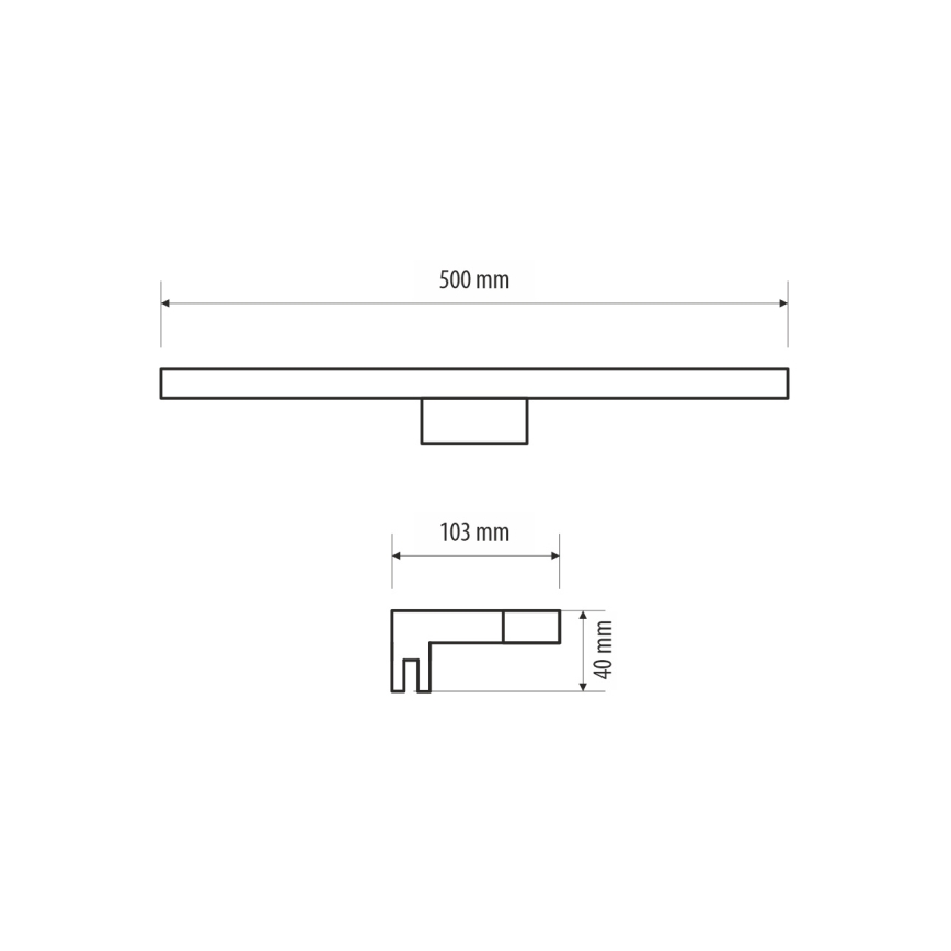 LED Łazienkowe oświetlenie lustra MIRROR LED/10W/230V 50 cm IP44 czarny