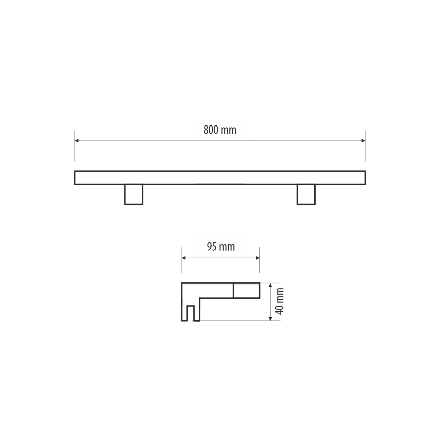 LED Łazienkowe oświetlenie lustra MIRROR LED/12W/230V 80 cm IP44 chrom błyszczący