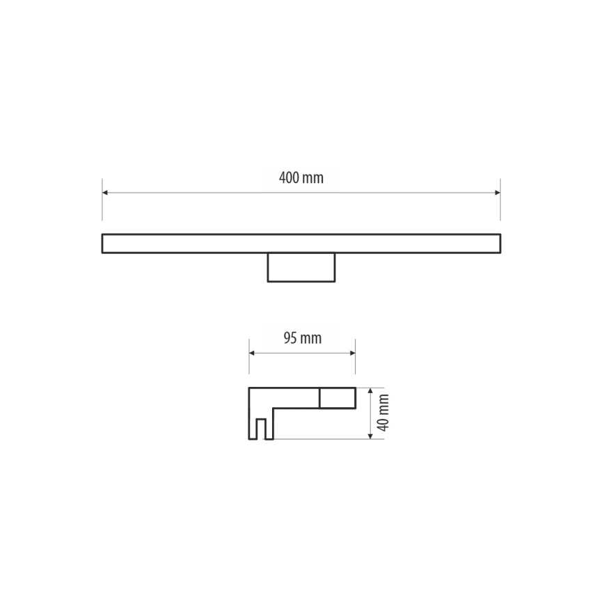 LED Łazienkowe oświetlenie lustra MIRROR LED/6W/230V 40 cm IP44 chrom błyszczący