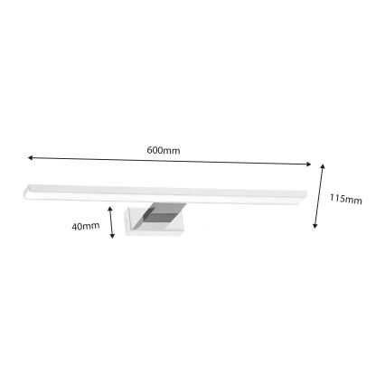 LED Łazienkowe oświetlenie lustra SHINE LED/13,8W/230V IP44 biały/chrom błyszczący