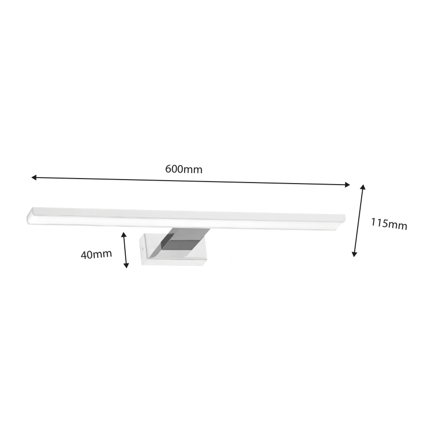 LED Łazienkowe oświetlenie lustra SHINE LED/13,8W/230V IP44 biały/chrom błyszczący