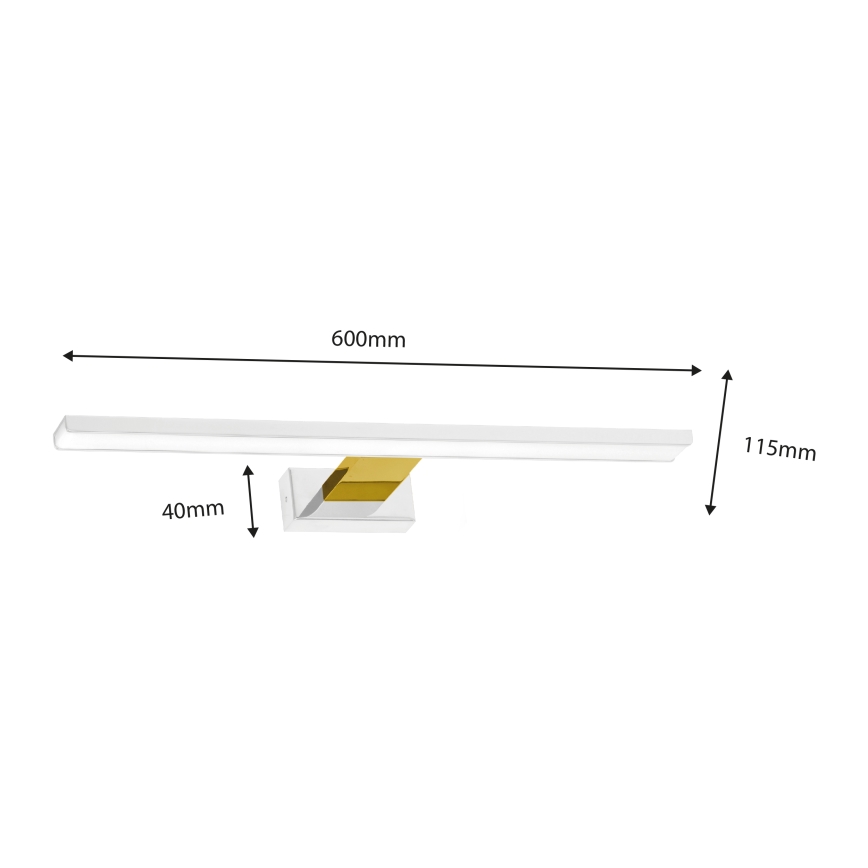 LED Łazienkowe oświetlenie lustra SHINE LED/13,8W/230V IP44 biały/gold