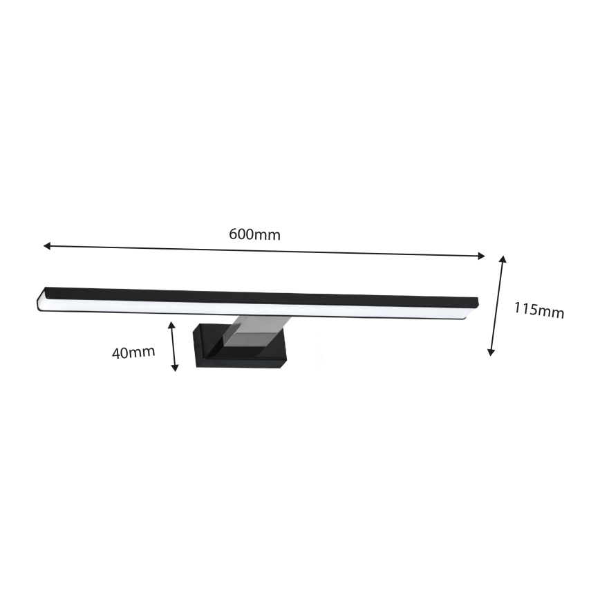 LED Łazienkowe oświetlenie lustra SHINE LED/13,8W/230V IP44 czarny/chrom błyszczący