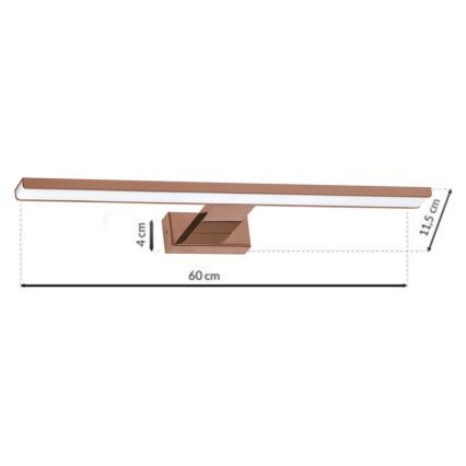LED Łazienkowe oświetlenie lustra SHINE LED/13,8W/230V IP44 różowe złoto