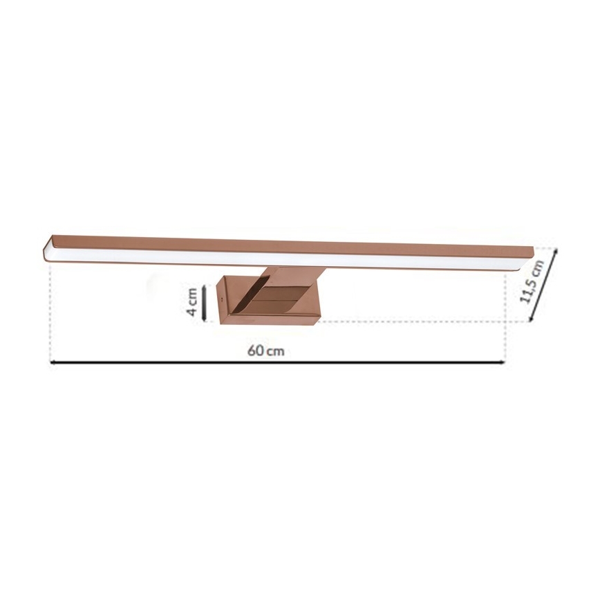 LED Łazienkowe oświetlenie lustra SHINE LED/13,8W/230V IP44 różowe złoto