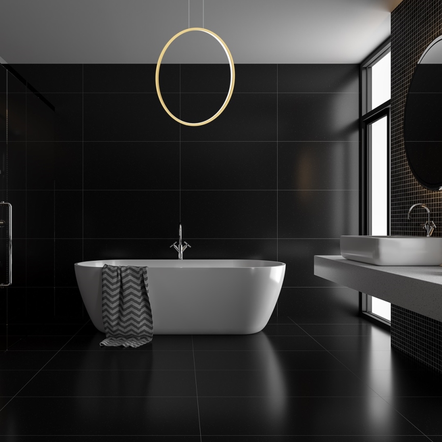 LED Łazienkowy żyrandol na lince SATURNO LED/46W/230V IP44 złoty