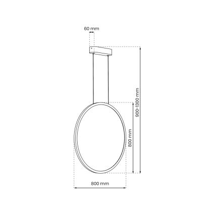 LED Łazienkowy żyrandol na lince SATURNO LED/46W/230V IP44 złoty