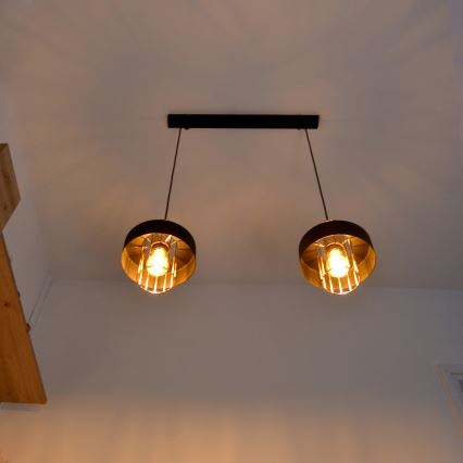 LED LED Żyrandol na lince VOLTA 2xE27/15W/230V czarny/złoty
