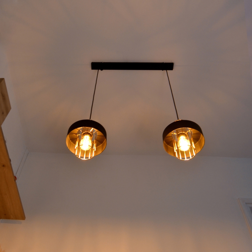 LED LED Żyrandol na lince VOLTA 2xE27/15W/230V czarny/złoty