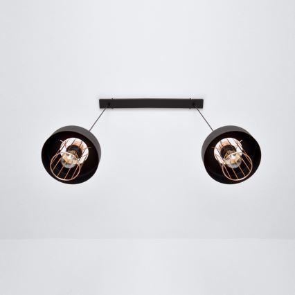 LED LED Żyrandol na lince VOLTA 2xE27/15W/230V czarny/złoty