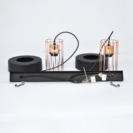 LED LED Żyrandol na lince VOLTA 2xE27/15W/230V czarny/złoty