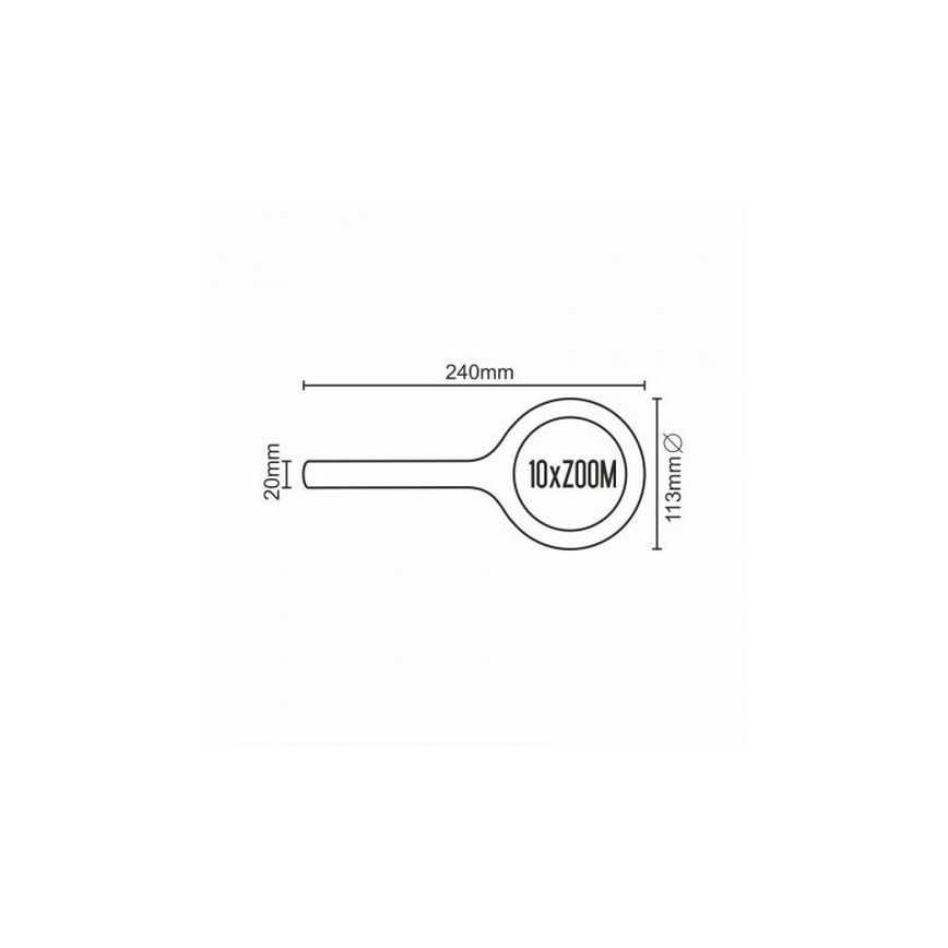 LED Lupa 10×ZOOM z podświetleniem LED/3W IP44