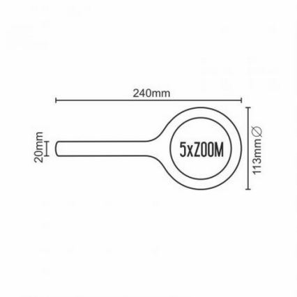 LED Lupa 5×ZOOM z podświeceniem LED/3W/2xAA IP44