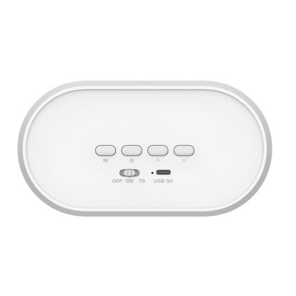 LED Mała ściemnialna lampka nocna z budzikiem BUNNY LED/1,2W/5V 3000K