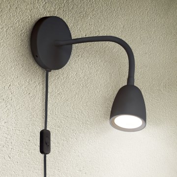 LED Mały ściemnialny kinkiet LED/4W/230V czarny