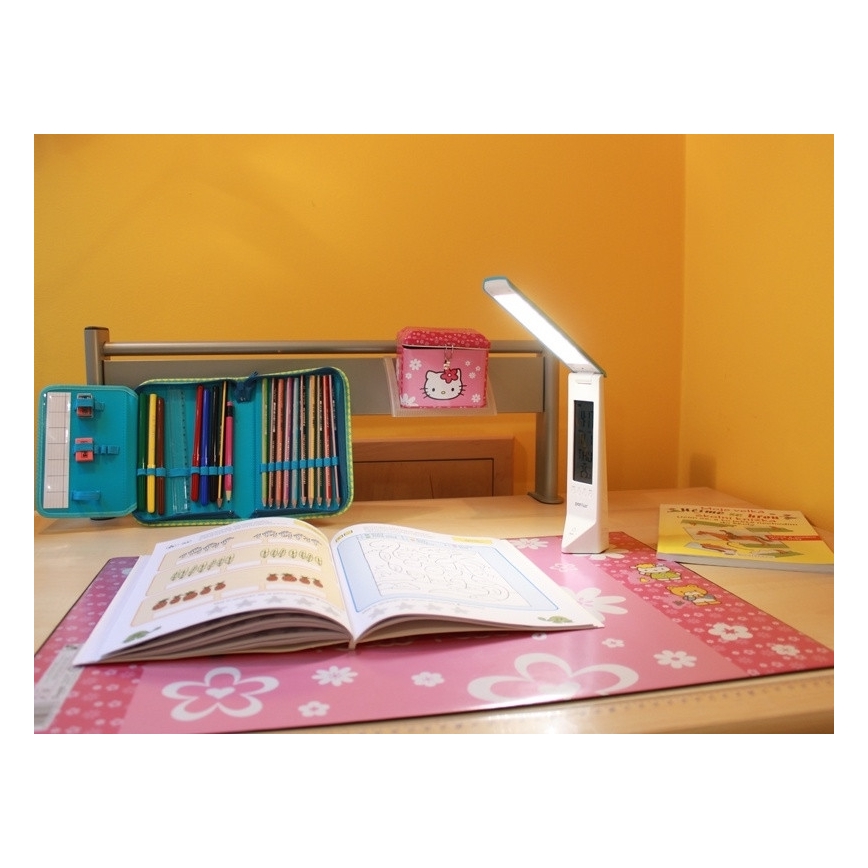 LED Multyfunkcyjna lampa stołowa DAISY LED/1,6W/USB biało-niebieska
