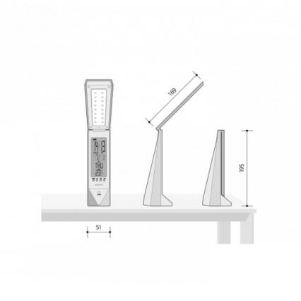 LED Multyfunkcyjna lampa stołowa DAISY LED/1,6W/USB biało-niebieska