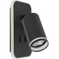 LED Naścienna oprawa punktowa PIPE 1xGU10/10W/230V + LED/6W czarna