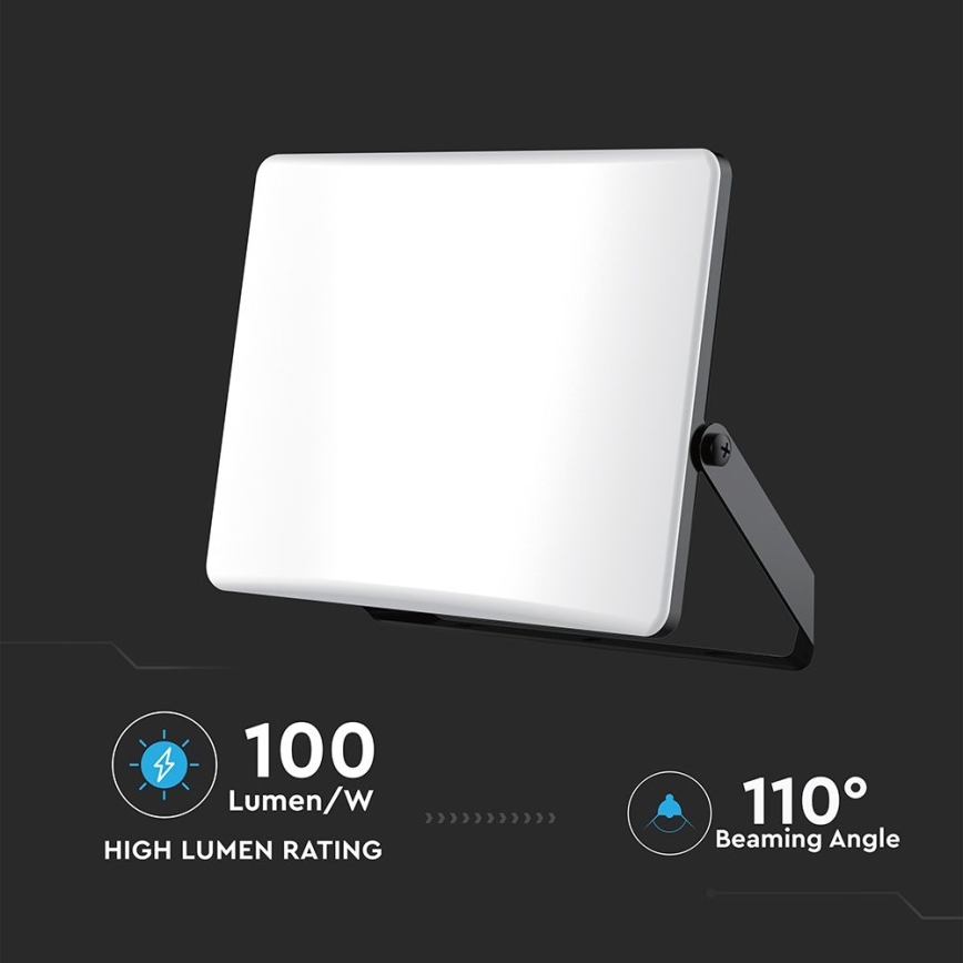 LED Naświetlacz LED/100W/230V 3000/4000/6500K IP65 czarny