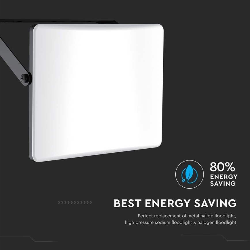 LED Naświetlacz LED/100W/230V 3000/4000/6500K IP65 czarny