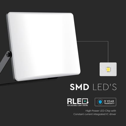 LED Naświetlacz LED/100W/230V 3000/4000/6500K IP65 czarny