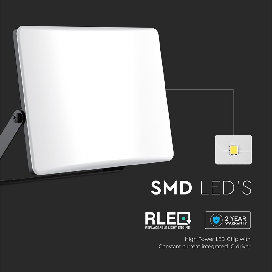 LED Naświetlacz LED/100W/230V 3000/4000/6500K IP65 czarny