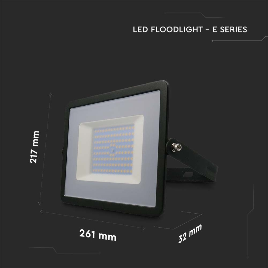 LED Naświetlacz LED/100W/230V 4000K IP65 czarny