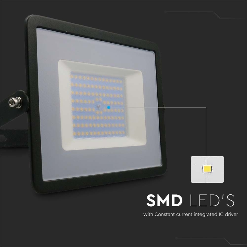 LED Naświetlacz LED/100W/230V 6500K IP65 czarny