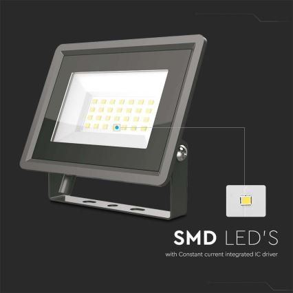 LED Naświetlacz LED/20W/230V 6500K IP65 czarny