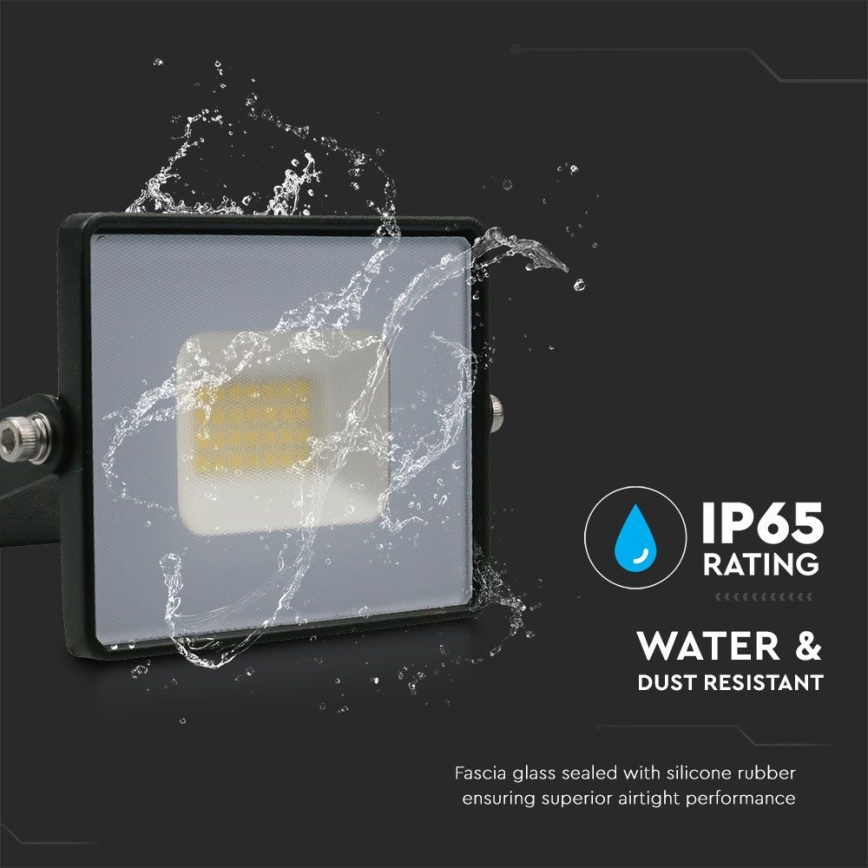 LED Naświetlacz LED/20W/230V 6500K IP65 czarny