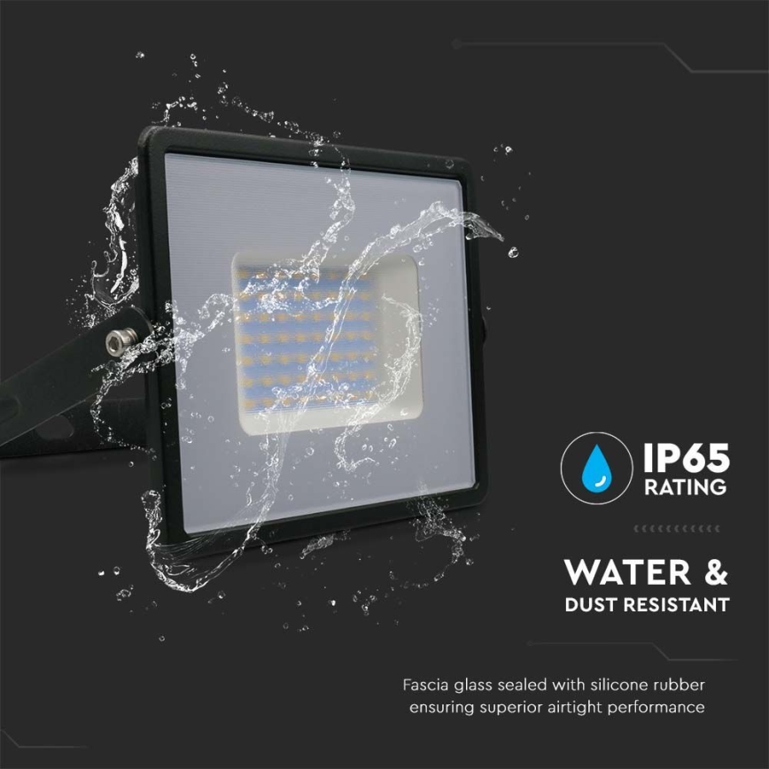 LED Naświetlacz LED/50W/230V 4000K IP65 czarne