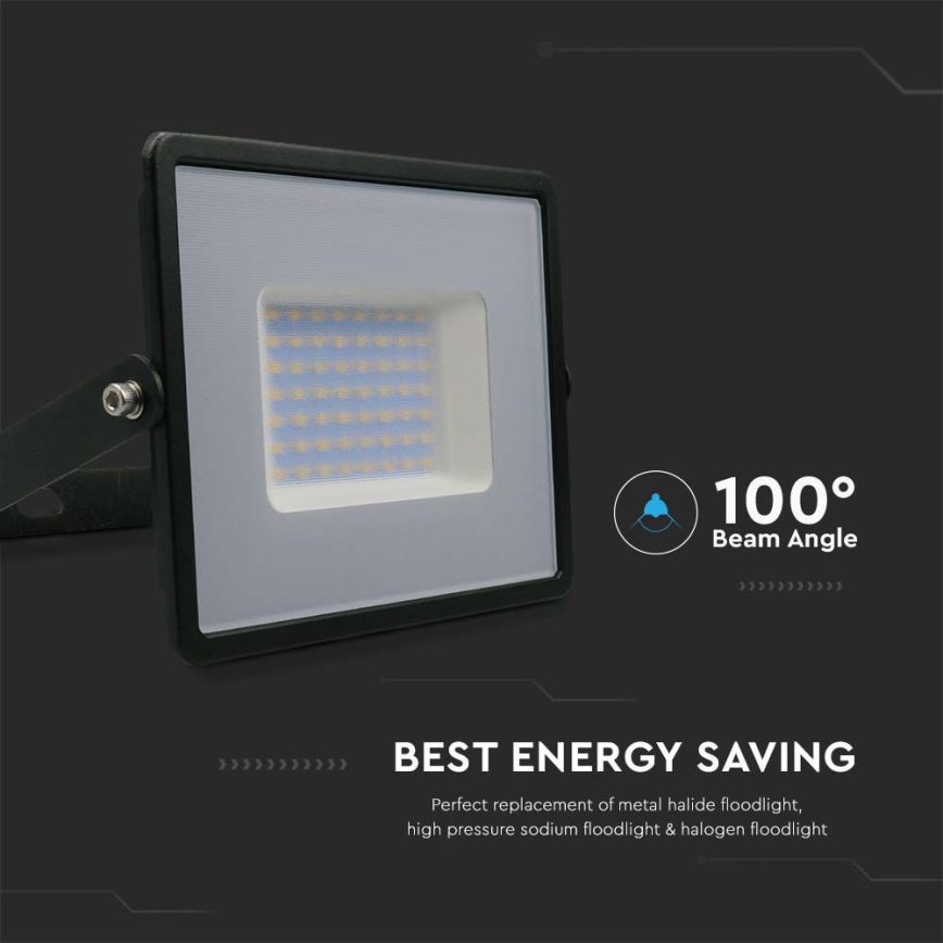 LED Naświetlacz LED/50W/230V 4000K IP65 czarne