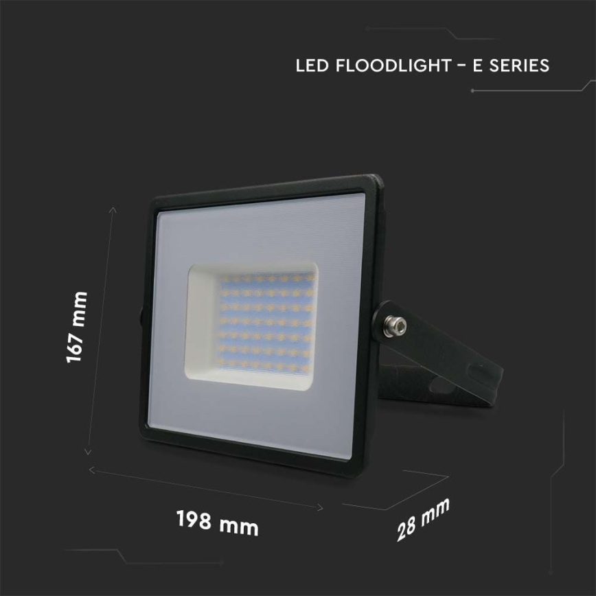 LED Naświetlacz LED/50W/230V 4000K IP65 czarne