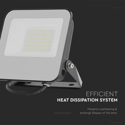 LED Naświetlacz LED/50W/230V 4000K IP65 czarny
