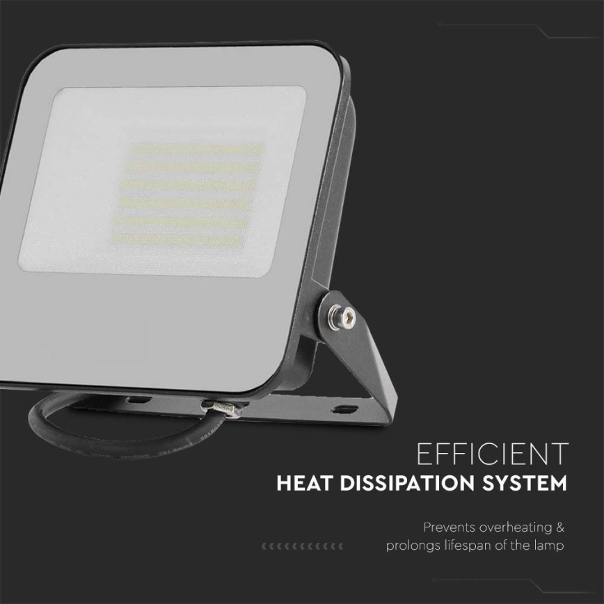 LED Naświetlacz LED/50W/230V 4000K IP65 czarny