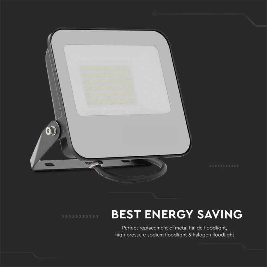 LED Naświetlacz LED/50W/230V 4000K IP65 czarny