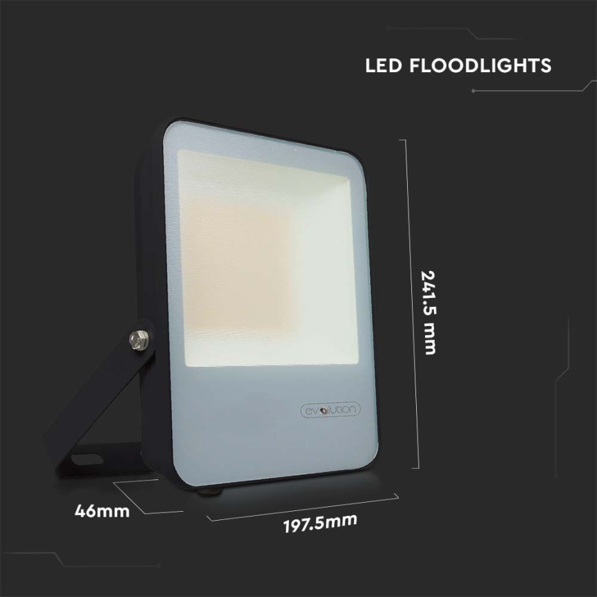 LED Naświetlacz LED/50W/230V 6400K IP65 czarny