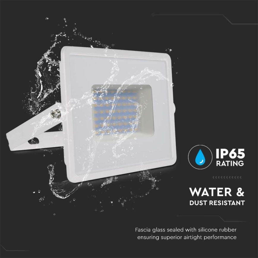 LED Naświetlacz LED/50W/230V 6500K IP65 biały