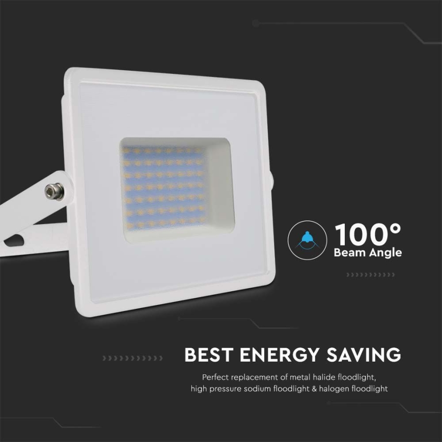 LED Naświetlacz LED/50W/230V 6500K IP65 biały